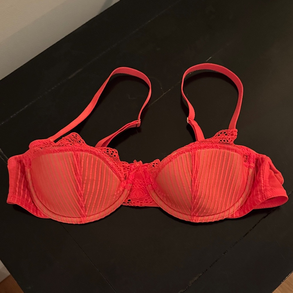 Adore Me Radiant Red Semi Cup Lace Bra